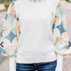 Fate Brand sweater with puff sleeves